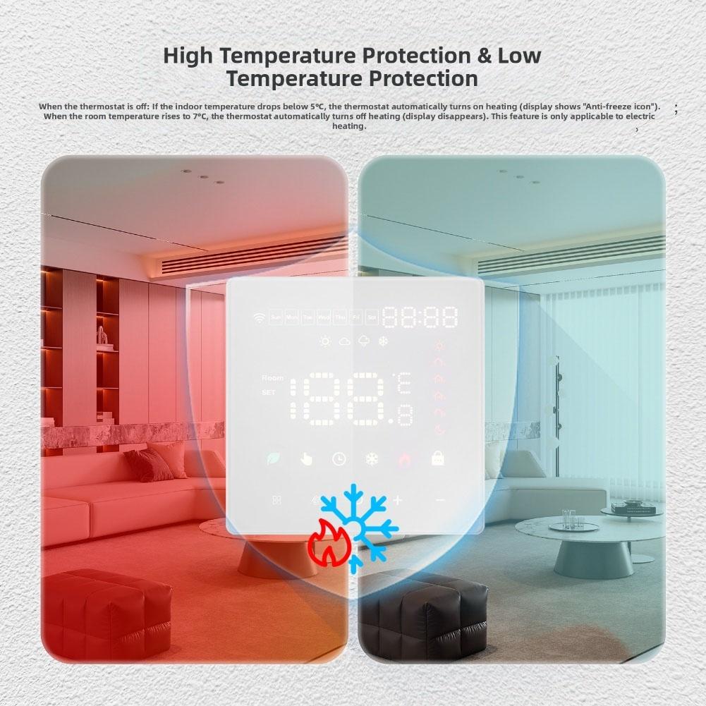 Voice Controlled Smart Floor Heating Thermostat Compatible with For tuya For Zigbee Weekly Programming and Temperature Display
