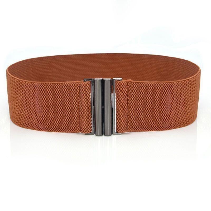 Fashionable Korean Style Women's Versatile Black And Purple Elastic Waist Belt For Dresses