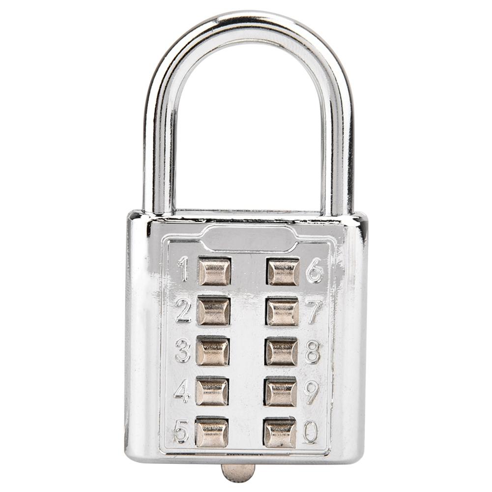 10-digit Push Button Combination Password Padlock Blind Button Padlock