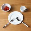 PEARL METAL Cutlery Set, Blue, Spoon M/19.5cm, Fork M/15.5cm, Fork L/20cm, Plastic Handle, 4-Piece Set, Dot Design, B-5535
