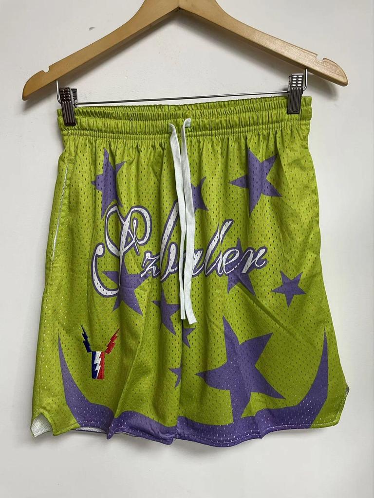 Large Mesh Pikachu Quick-Dry Basketball Shorts - Above Knee, Four-Point Sports Design