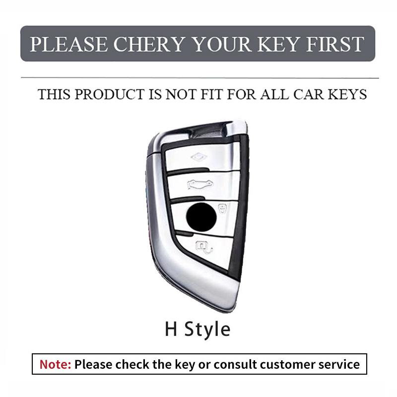 Alloy Leather Car Key Case Protector Shell Holder Keychain For Bmw F20 G20 G30 X1 X3 X4 X5 G05 X6 X7 G11 F15 F16 G01 G02 F48