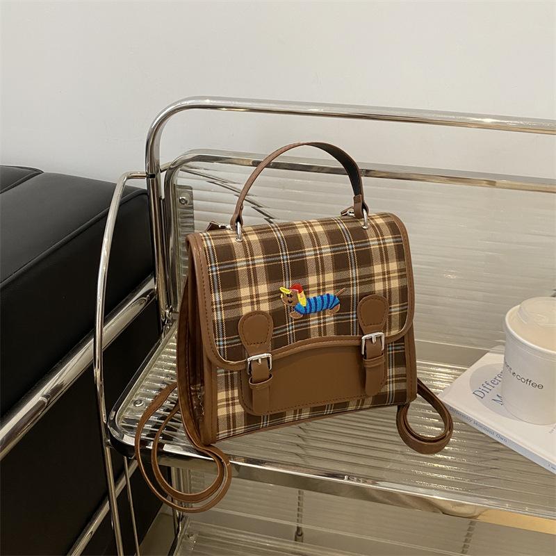 New Style Women's Bag Crossbody Women's Bag Embroidery Retro Backpack Niche Cute Cartoon Shoulder Bag Female