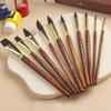 10Pcs Wash Art Brushes Reusable Watercolor Painting Brush Set Wooden Handle Artist Brush For Acrylic & Watercolor Drawing