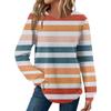 Damen Gestreiftes Druck Rundhals Langarm Locker Lässiges Oberteil