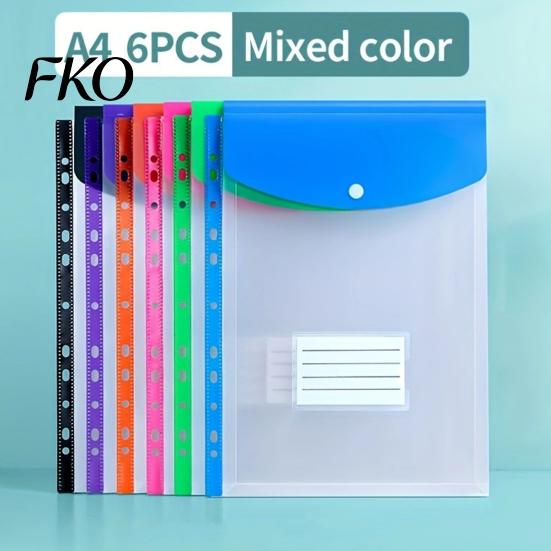 Loose-leaf Binder Compatible 3Pcs 11 Hole A4 File Folder with Snap Button, Colorful Document Organizer, Project Organizer Horizontal &