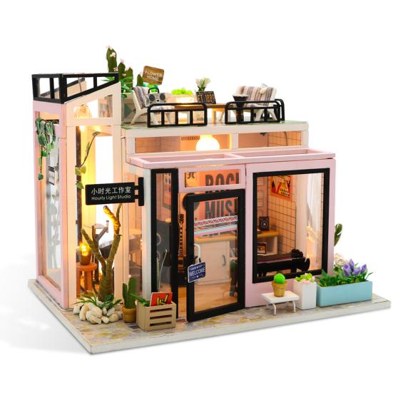 

DIY Dollhouse Wooden Miniature Handmade Craft Studio Model Educational Toy Gift