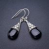StarGems® Natural Black Onyx Handmade 925 Sterling Silver Earrings 1.5" E1853