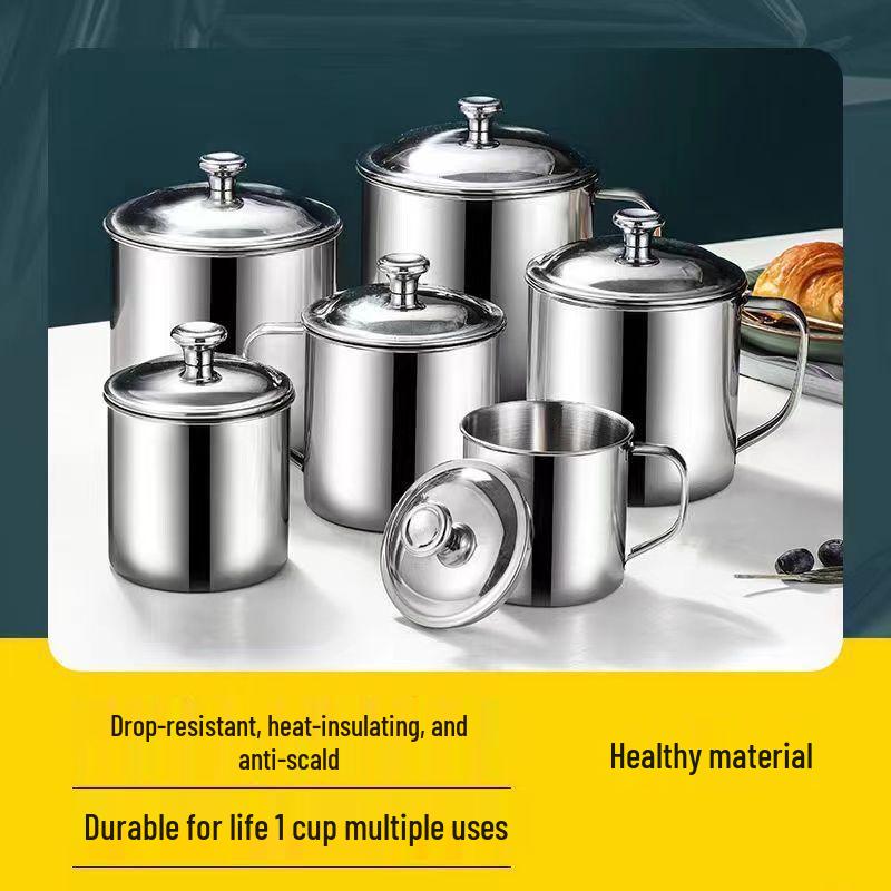 Stainless Steel Unbreakable Mug with Handle and Lid for Kids
