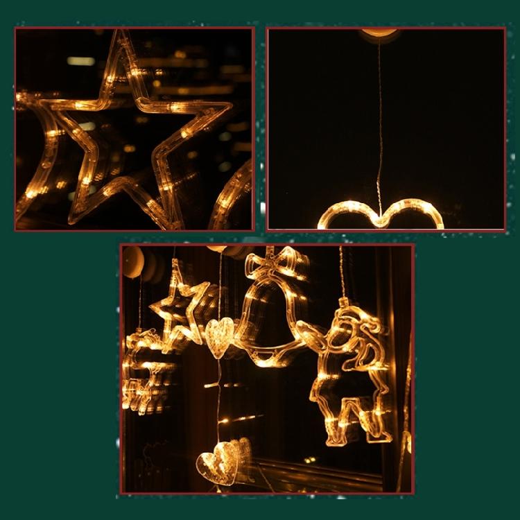 Seasonal Window LED Light Battery Operated Hanging Lamp for Christmas Home Decoration Stylish Holiday Window Adorment
