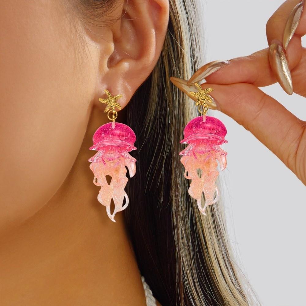 Personality Jellyfish Dangle Earrings Creative Summer Jewelry Daily Wear