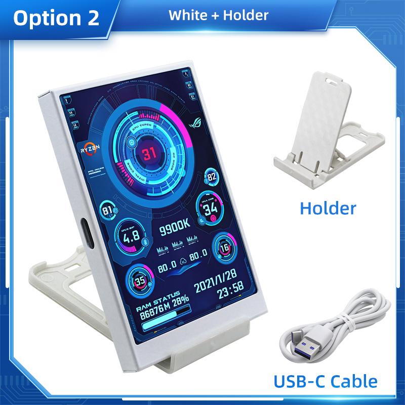 3,5palcový sekundární monitor IPS USB Type-C 320×480 AIDA64 Zobrazovač stavu CPU GPU RAM HDD pro Windows 10/11