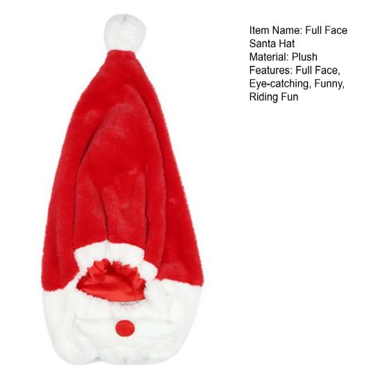 Christmas Motorcycle Helmet Cover Plush Full Face Helmet Cover Funny Santa Claus Xmas Hat