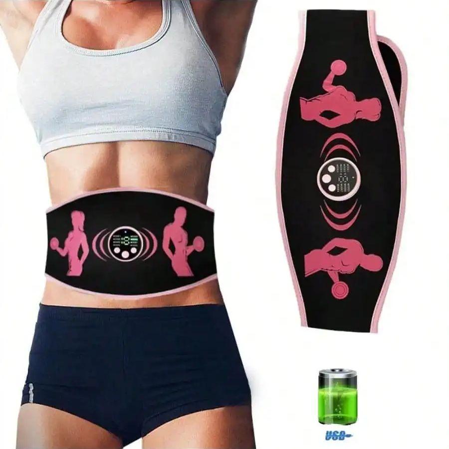 2026 Ab Belt Abdominal Muscle Toner -  Abs Stimulating Belt Muscle Toning Belt For Men Women Training Rechargeable чёрный