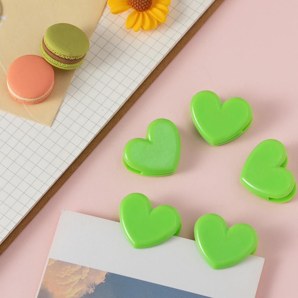 Heart Shaped Decorative Clips Small Plastic Clips for Photos Paper Sealing and Organizing Documents Office and Home Use Set of 5