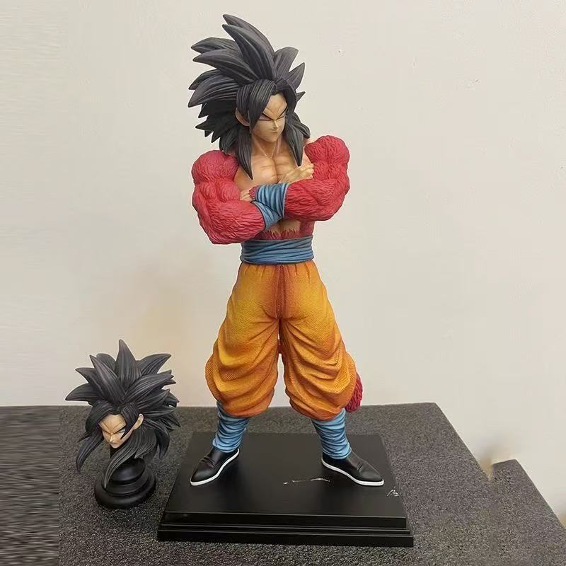 

In stock 34CM Dragon Ball Son Goku Ssj4 Anime Figure Super Saiyan 4 Goku Figurine PVC Action Figures Model Toy for Children Gift белый