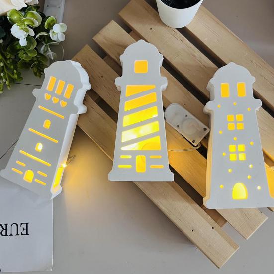 Silicone Lighthouse Mold Resin Plaster Candle Making Mold Summer Beach Theme Handmade Artwork Mold Flexible DIY Craft Tools
