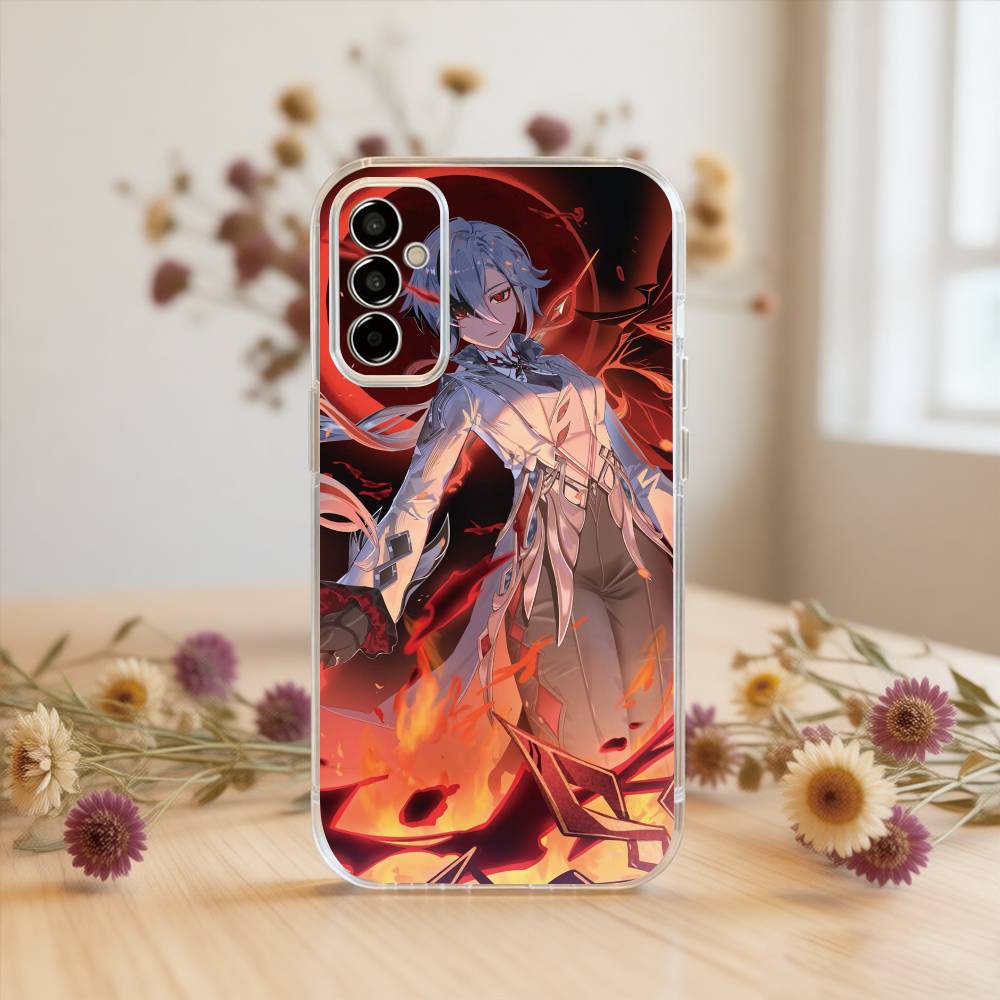 Genshin Impact Arlecchino Phone Case Transparent Silicone Soft For SamsungA10,12,20,21S,30,31,40,50,51,52,70,71