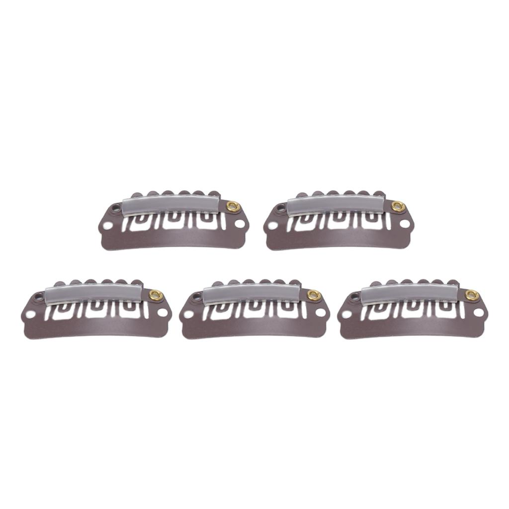 50pcs 6 Tips 6 Teeth Wig Snap Clip Metal Stainless Steel Hair Grips for Wigs Hair Extension