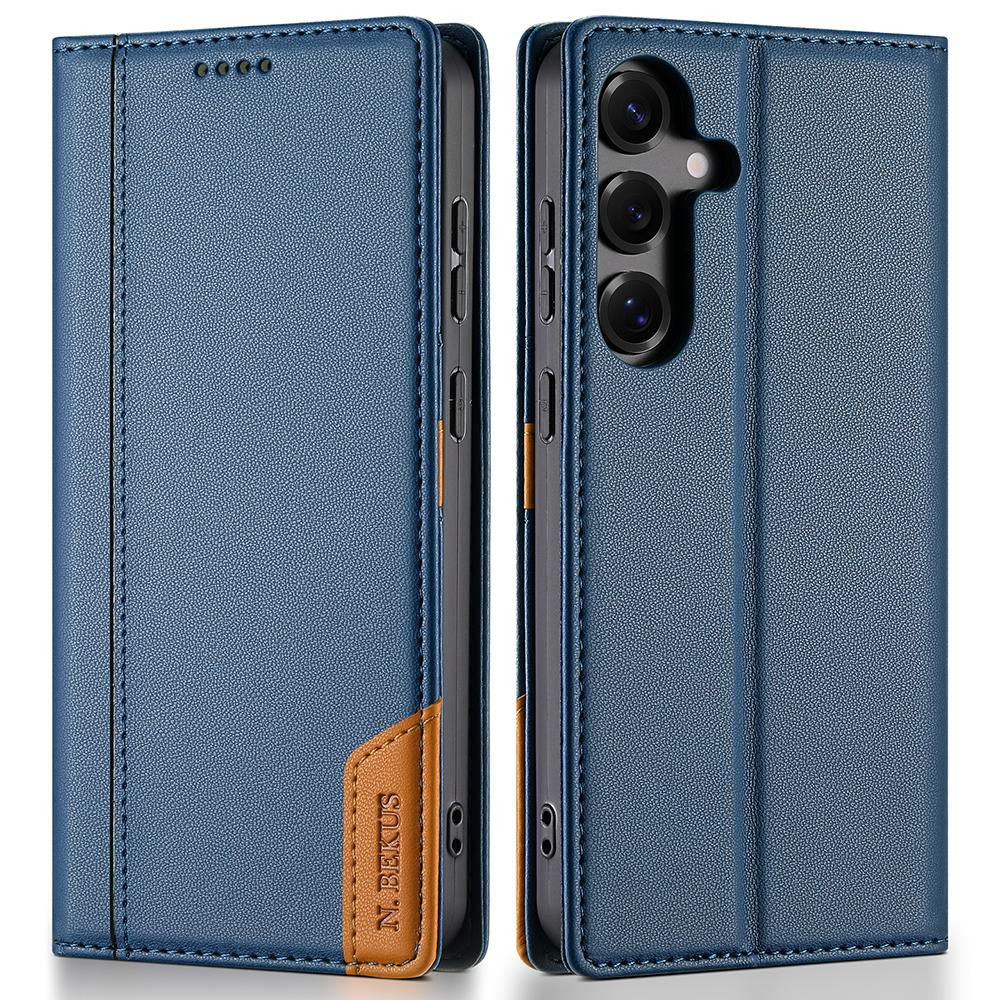 N.BEKUS P3 For Samsung Galaxy S25 Case RFID Blocking Wallet Stand PU Leather Flip Phone Cover
