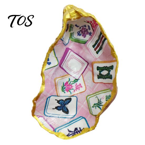 Mahjong Dice Tray Tray, Shell-Shaped Printed Decorative Storage Small Item Organizer for Tiles Jewelry Desktop Accessory B розовый