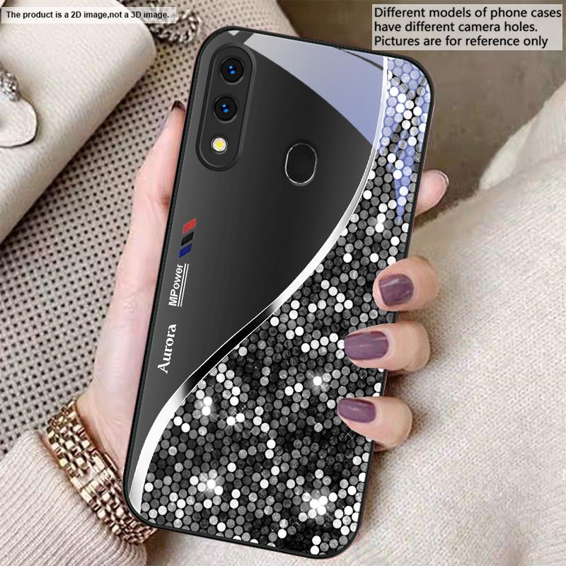 Die Kurve aus Silbermetall Für Samsung A20 30 22 23 24 25 26 31 32 A33 34 35 42 50 51 52 53 54 55 56 70 71 72 73 Glas-Handyhülle