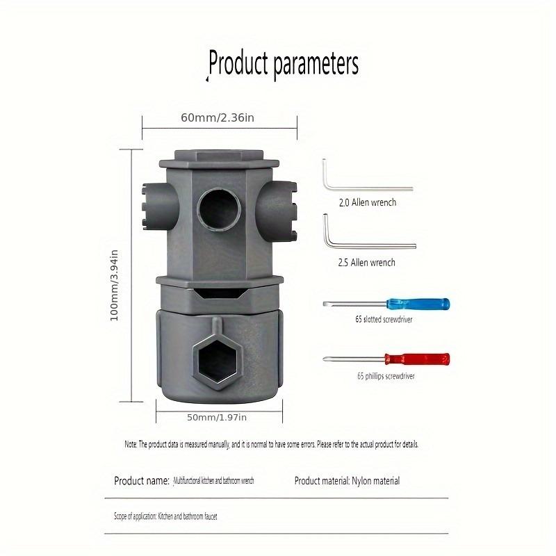 16 In 1 Wrench Tool Set for Faucet Kitchen Bathroom Multi-Purpose Maintenance Pipe Faucet Disassemble Aerator Replace Valve Core