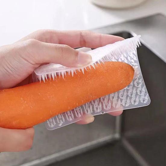 Great Fruit Brush Easy Draining Deep Cleaing Cleaning Tool Silicone Vegetable Crevice Finger Cleaning Brush for Kitchen