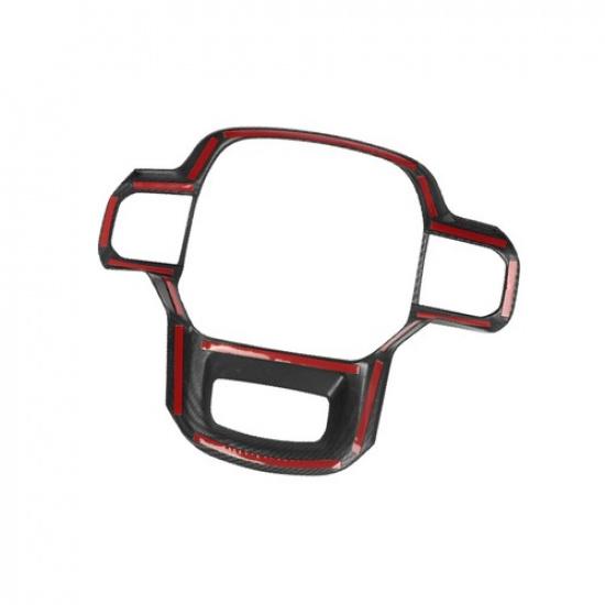Carbon Fiber Steering Wheel Frame Cover Trim Decal Fits -2025 Ford F150 ABS