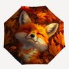 1pc Autumn Fox Automatic Umbrella - Automatic Opening And Closing, Sturdy Iron Frame, Portable Folding Design Yy251018185