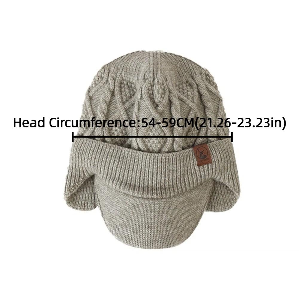 Unisex Plush Fur Lined Winter Beanie Hat Thermal Windproof Earflap Cap Thick Coldproof Knitted Hat Outdoor