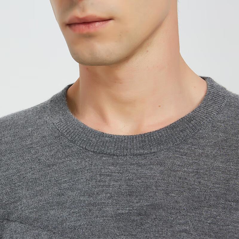 Hengyuanxiang Men's Pure Cashmere Round Neck Thin Sweater