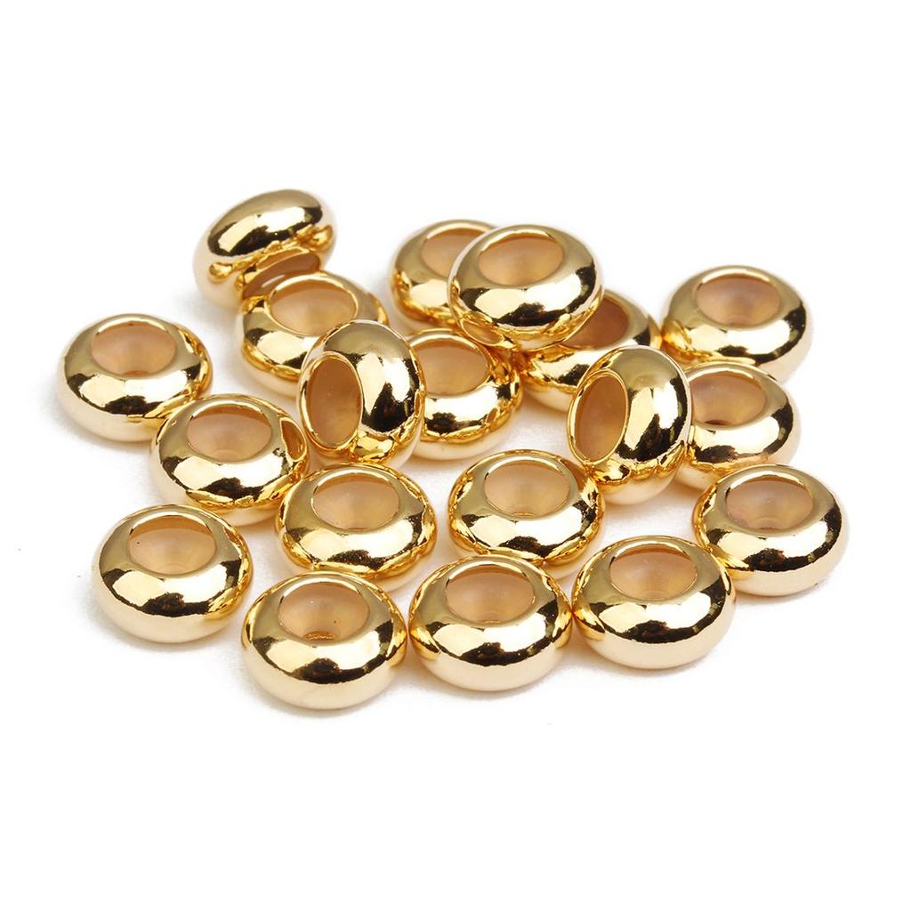 20Pcs Copper Crimp End Beads Stopper Spacer Beads With Rubber Silicone For DIY Bracelet Jewelry Making Supplies Accessories