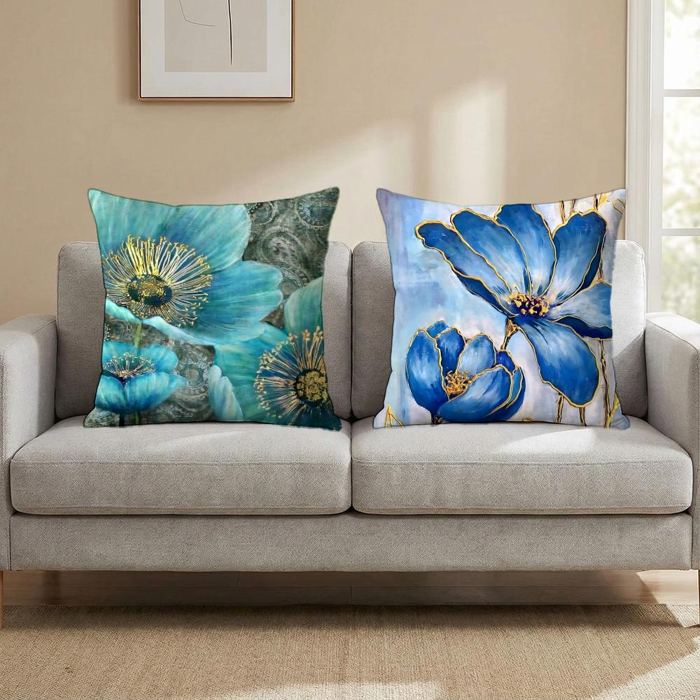 Oil Painting Floral Elegant  Cushion Cover Multi-Scene Pillow Cover for Home & Car - Reversible, Soft & Durable for Daily Use