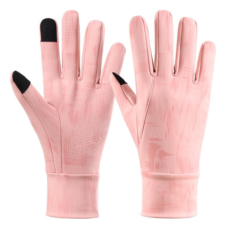 Cycling Windproof Gloves for Women In Autumn and Winter Warm Gloves Touch Screen Plus Velvet Cold Proof Outdoor Hiking Driving Running Gloves