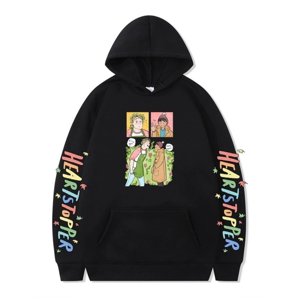 Unisex Heartstopper Hoodie Nick und Charlie Sweatshirt Grafisch Bedruckt Streetwear Hoodies für Paare Männer Frauen