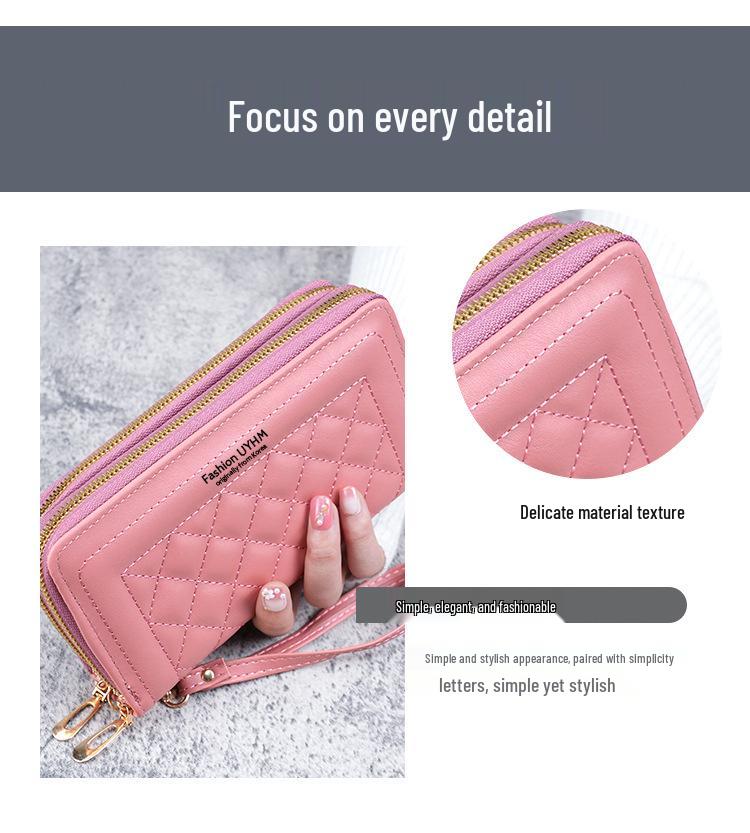 Women's 2023 Long Korean Style Wallet: Double Zipper Phone Bag, Large Capacity Card Holder, Coin Purse.