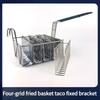 1 SET coș de prăjit taco în formă de U cu 4 compartimente, coș de prăjit pătrat pentru tortilla burrito cu 4 compartimente, suport fix pentru taco