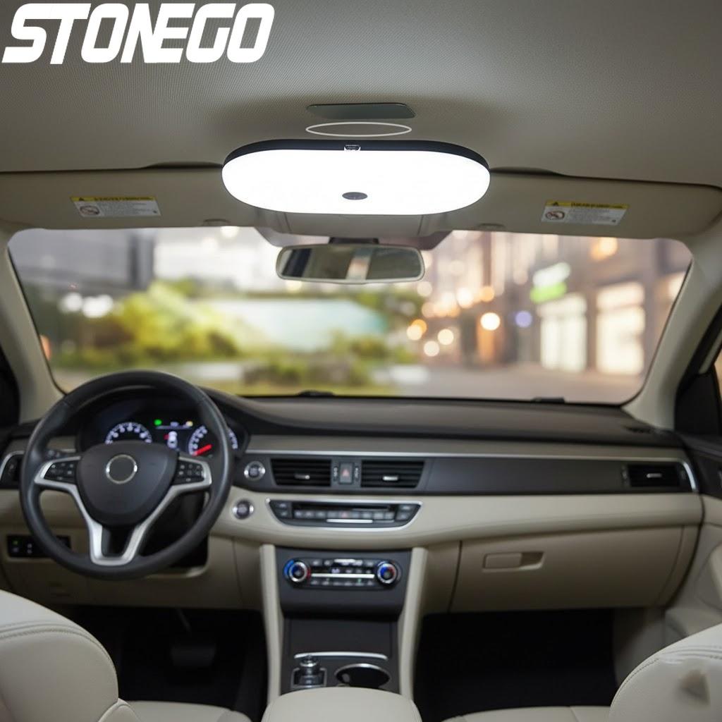 

Car LED Reading Light Dome Lamp Magnetic USB Charging Ceiling Light for Vehicle Interior Decoration чёрный