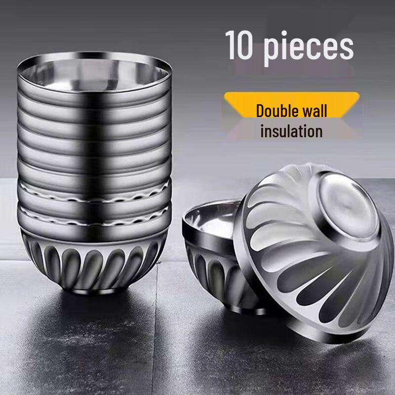 Naijiang 304 Stainless Steel Double-Layer Insulated Bowls