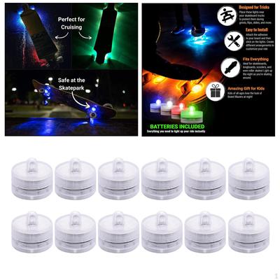 12 Pezzi Di Candele LED Impermeabili Mood Tealight Skateboard Light