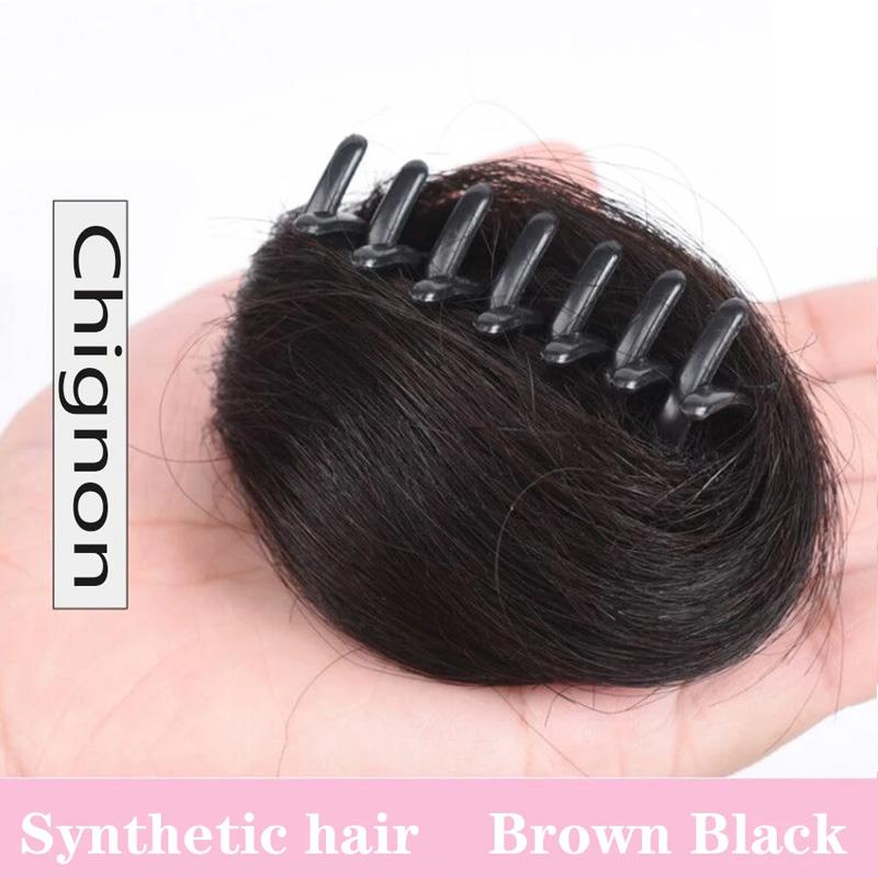 Міні Пучок Перуки Стиль Зачіска Пучок Нарощування Перука Недбалий Вушка Кішки Накладне Волосся Петля Затискач Стиль Пучок