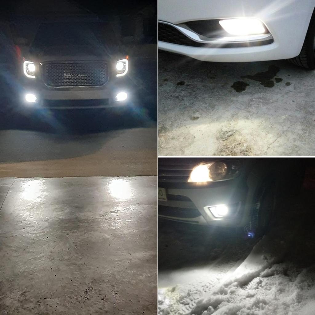 PHINLION PSX26W 12278 LED Fog Lights, PWY26W H28W LED DRL Bulbs, 2000 Lumens Super Bright 3014 72-SMD 12278C1 12V Car Fog Lamps, 6000K Xenon White