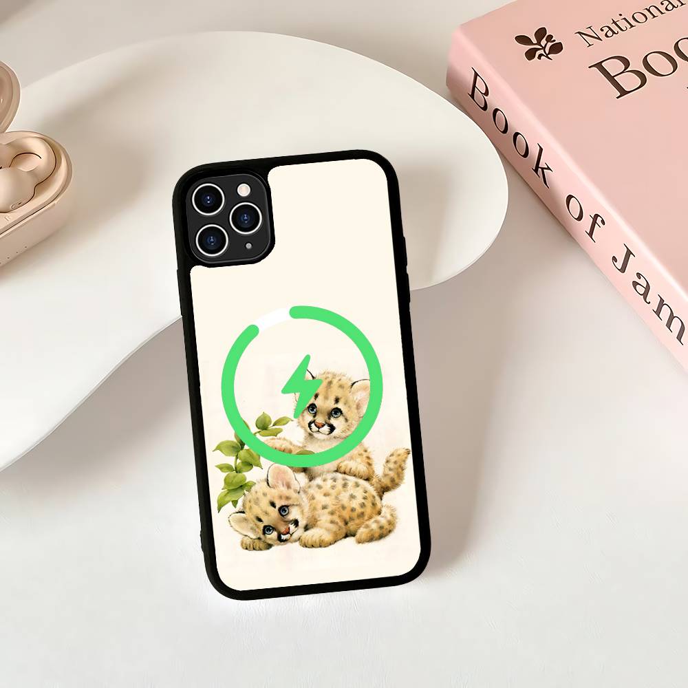 Wildflower Safari Babies Bear For Magsafe Phone Case For IPhone 17 Air 16 15 14 13 12 11 Pro Max Plus Shockproof Cover