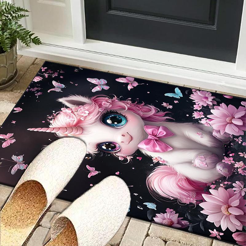 Magical Unicorn Fantasy Office Rug Chair Mat, Entryway Carpet, Suitable for Front Door, Bedroom, Living Room, Desk, Holiday Gift
