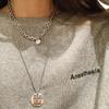 Osobowość prosty dysk z literą długi naszyjnik ze stali tytanowej celebrytka internetowa retro łańcuszek do swetra atmosfera hipsterka szyja kobiety