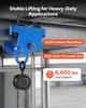 Manual Trolley, 3 Ton Load Capacity, Push Beam Trolley with Dual Wheels, Adjustable for I-Beam Flange Width 63 mm to 203 mm, Heavy Duty Carbon Steel