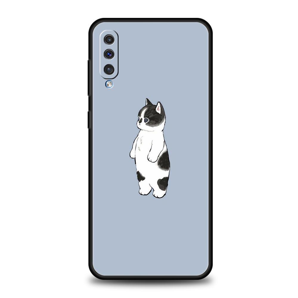Phone Case for Samsung Galaxy A56 A54 A42 A36 A34 A26 A16 A12 A20 A22 A40 A50 A52 A06 5G Soft TPU Shell Cute Animals Cat Cartoon