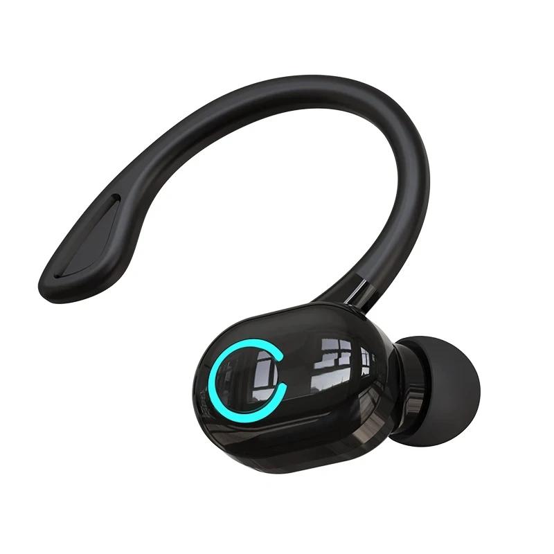 Bluetooth 5.2 Business Wireless Headphone Ear-Hook Mini HIFI Bass Noise Cancelling Earphone with Mic Earbuds Sport Game Headset