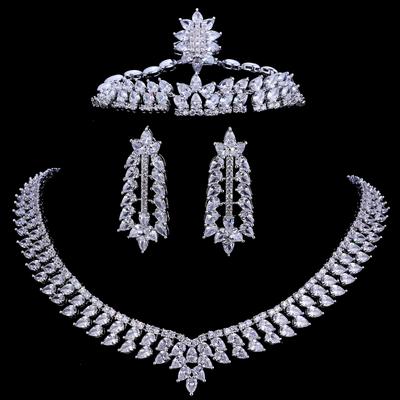 Emmaya – collier de mariage en zircone cubique, boucles d'oreilles, Bracelet, bague, ensembles de bijoux de mariée en cristal de luxe pour demoiselles d'honneur